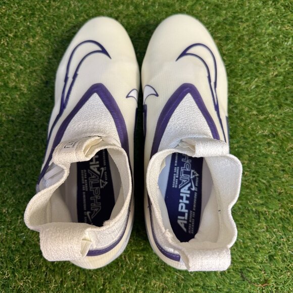 Nike Alpha Menace Elite 3 P Football Cleats White/Purple Men 10.5 DM1792-101 NEW